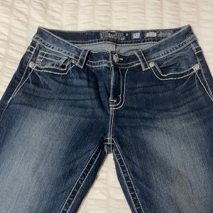 Miss Me Jeans, Slight Flare, VERY long, Like New
